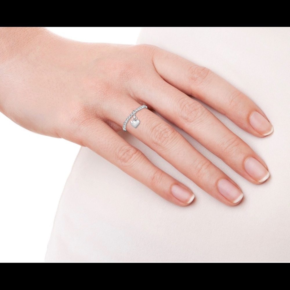 Sterling silver Dangle Heart ring